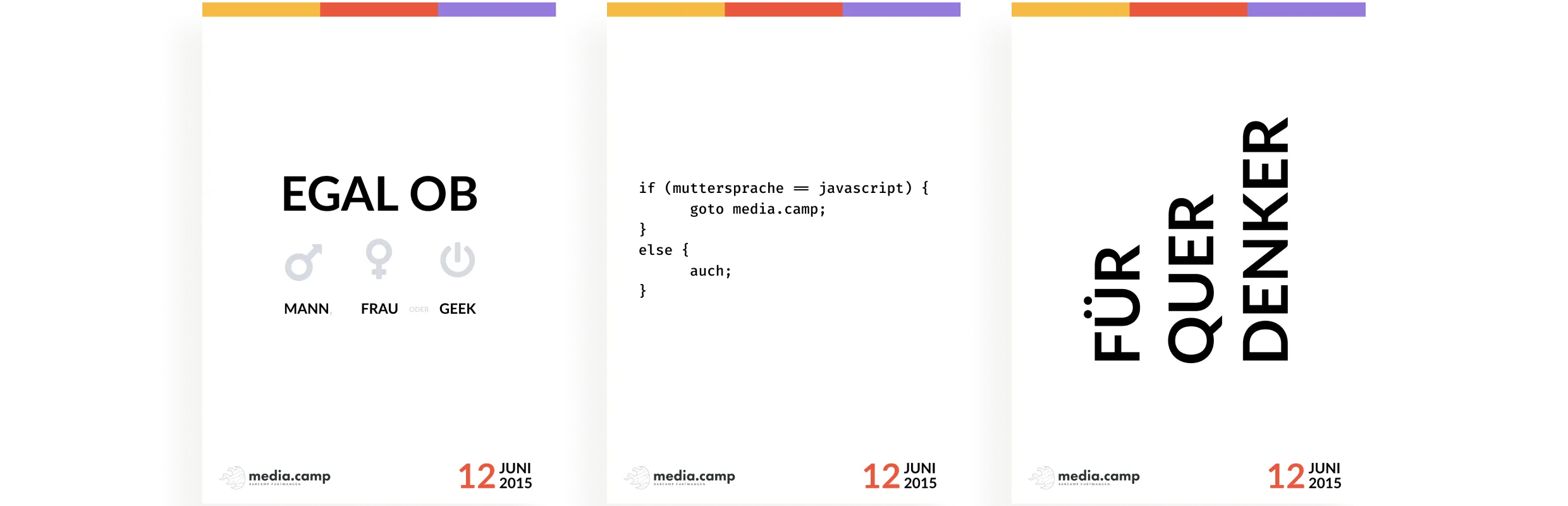 Poster designs of the barcamp