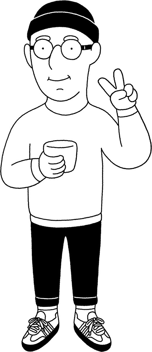 Illustration of me walking with a camera